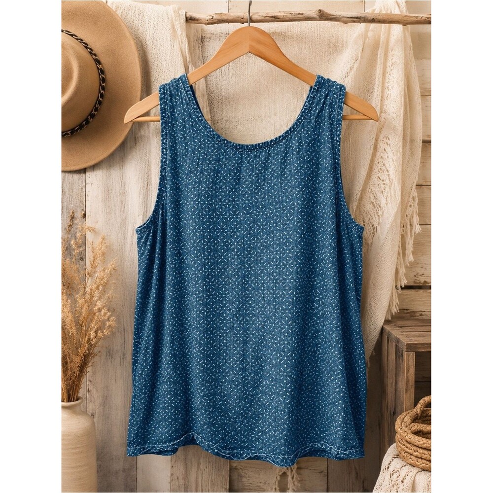 Universal Thread Blouse Tank Top Sz Large Sleeveless Boho Cottage Geometric